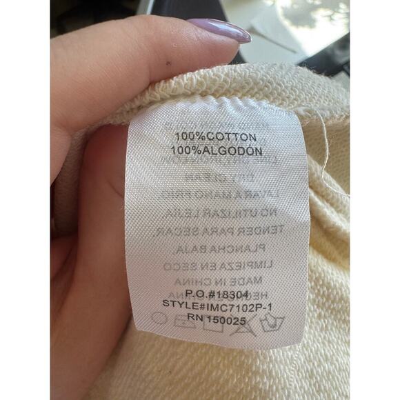 Yllw Yellow The Label Sweatpants Wide Leg Pants Terry Cotton Ivory Size Small - Picture 10 of 12